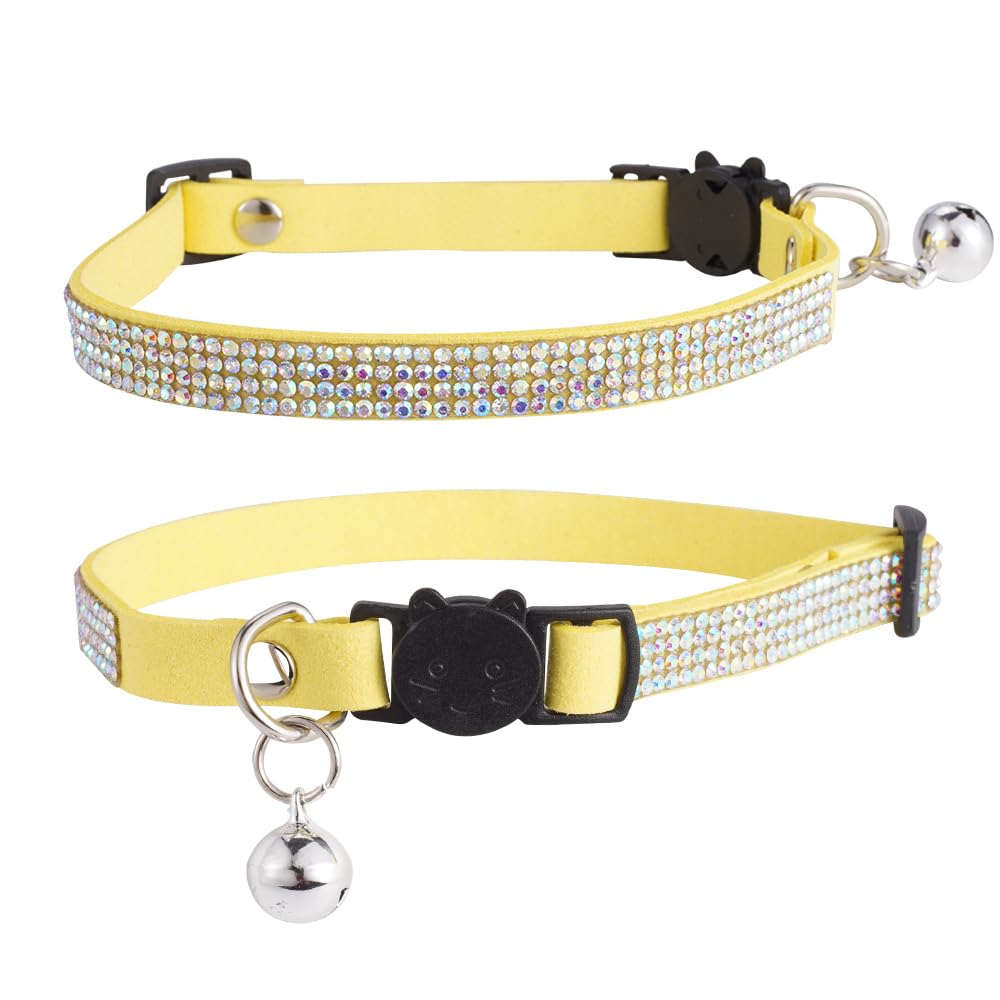 Rhinestone Breakaway Cat Collar with Bell – Lightweight (Pink)