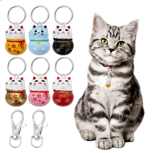 Fortune Cat Collar Bells – 6-Pack with Breakaway Buckle