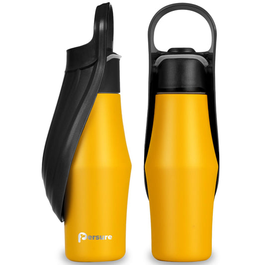 Persure 27oz Stainless Steel Dog Water Bottle & Bowl | Leak-Proof Travel Dispenser