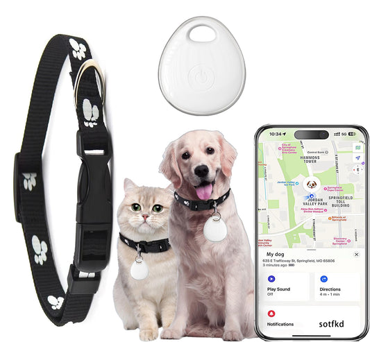 iOS Pet Tracker Collar | No Monthly Fee | MFi Certified | Waterproof
