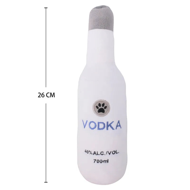 Interactive Plush Pet Vocal Toys | Wine Bottle, Donut & Chewing Stick