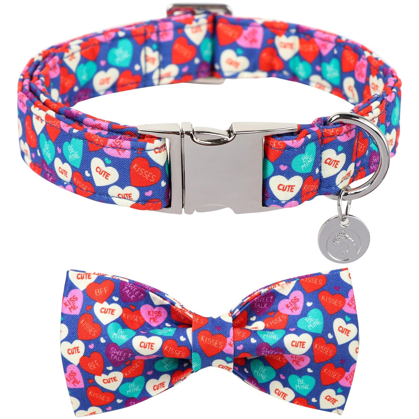 DOGWONG Valentine's Day Dog Collar with Bowtie