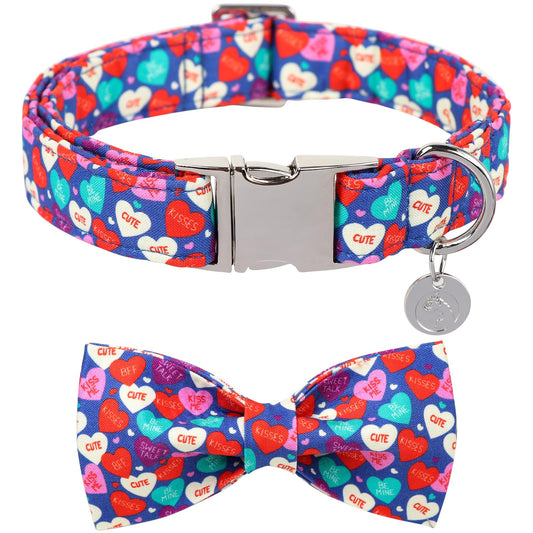 DOGWONG Valentine's Day Dog Collar with Bowtie