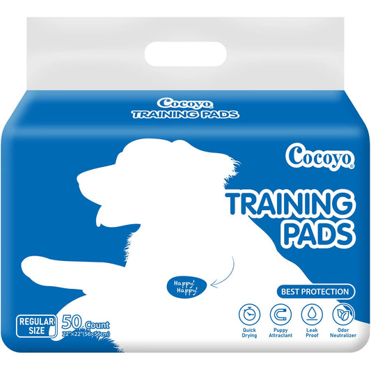 COCOYO Dog Training Pads 50 Count | 22"x22" Super Absorbent Puppy Pee Pads