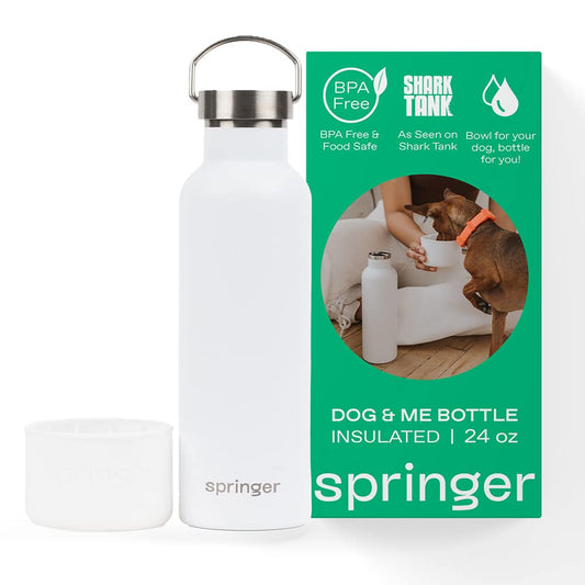 Springer Dog & Me 24oz Insulated Water Bottle with Integrated Dog Bowl