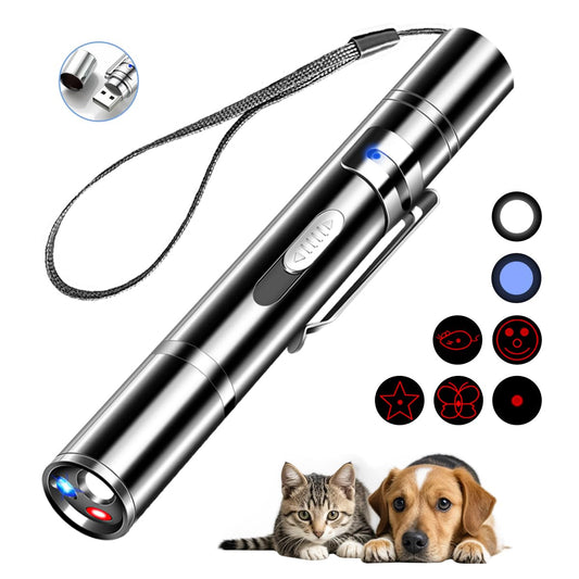 USB Rechargeable Laser Pointer Cat Toy – 3 Modes, 5 Patterns - Pet And Wells