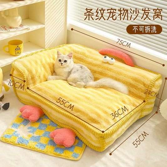 Winter Cat Bed and Mat for Pets - Cozy Dog House - Pet And Wells
